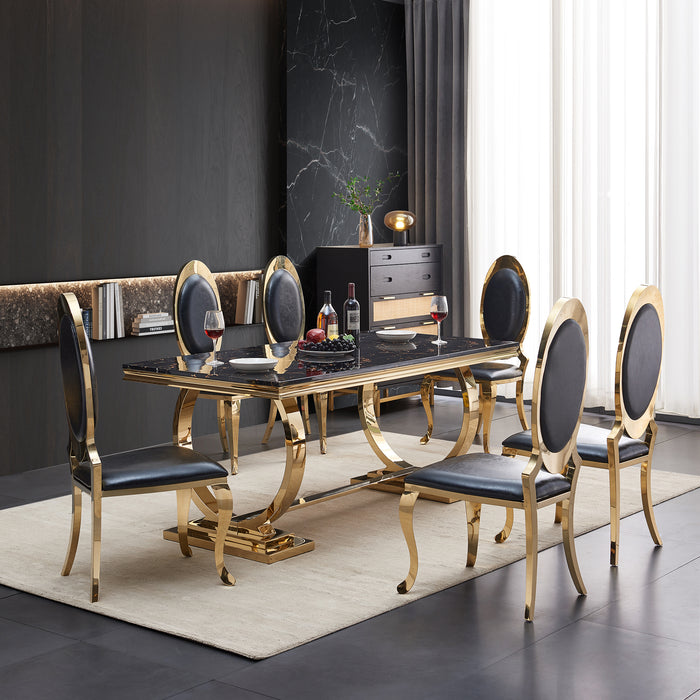 RDT316GMB MARBLE DINING TABLE