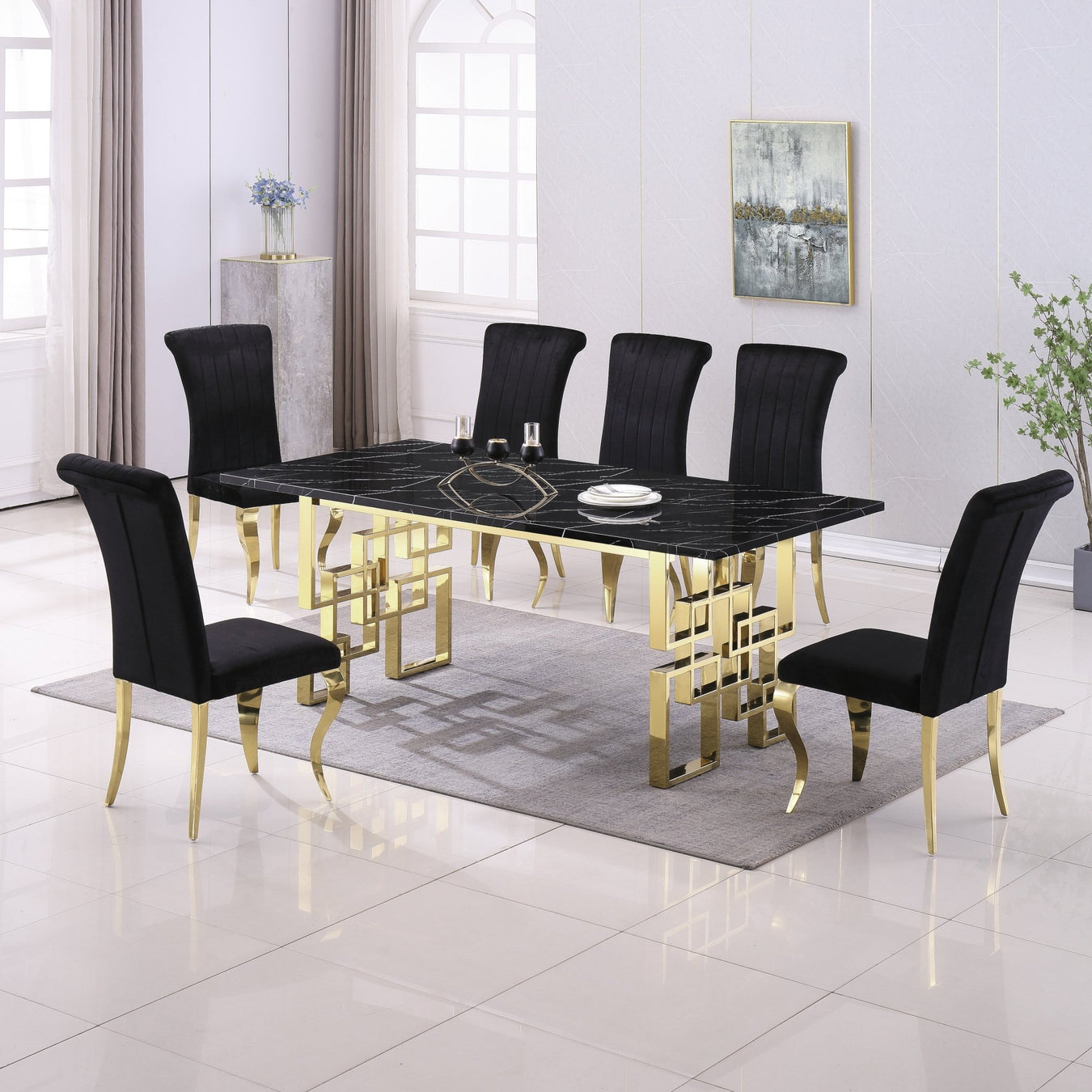 RDT211GMB MARBLE DINING TABLE - ARTISAN FURNITURE