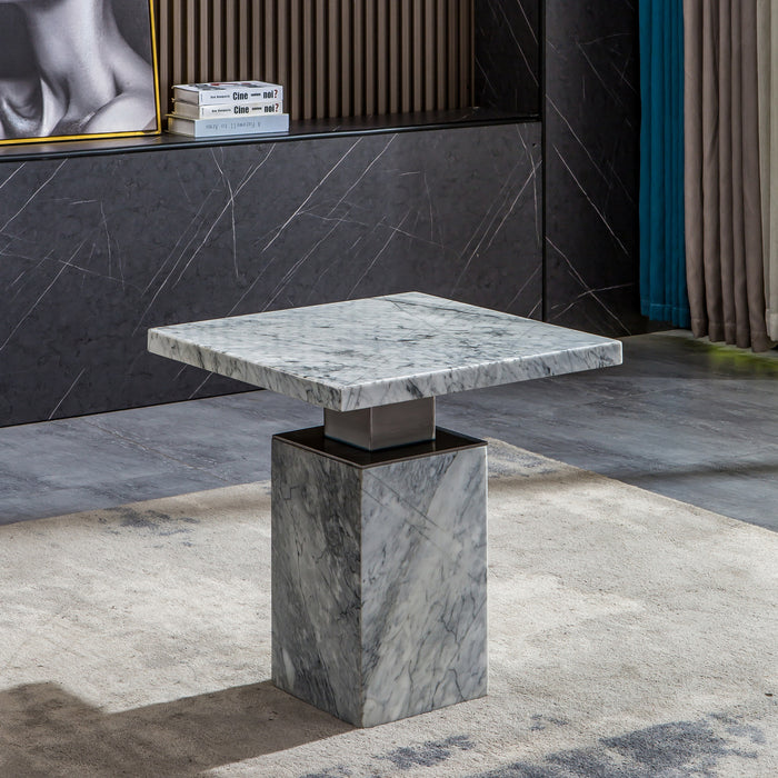 ET306BMW MARBLE END TABLE - ARTISAN FURNITURE